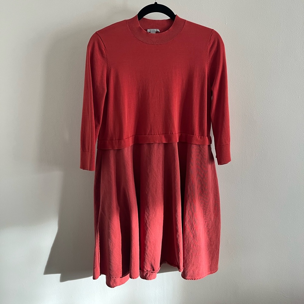 COS Slip On Dress w/ pockets in Rust - Size M (Cotton/Lyocell/Linen)